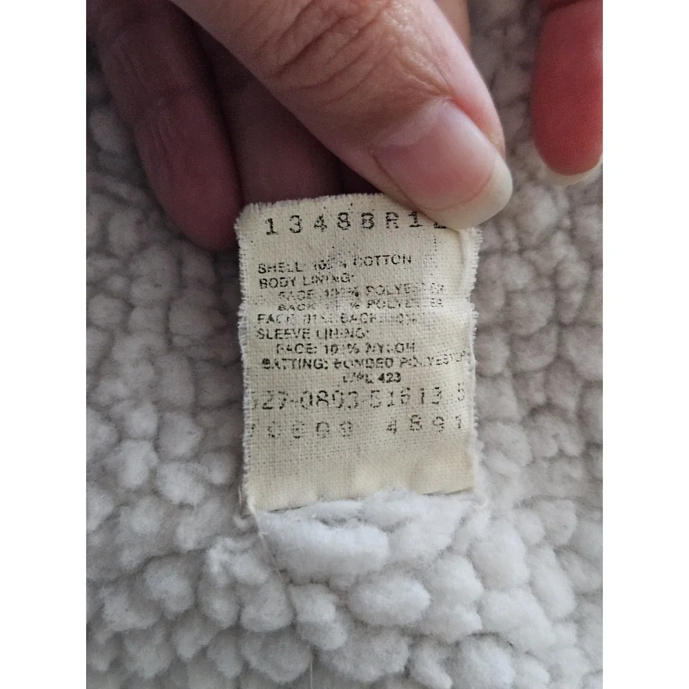 Vtg Levi's Light Wash Denim Sherpa Super Distressed Thrashed Grunge Jacket L - Picture 10 of 16